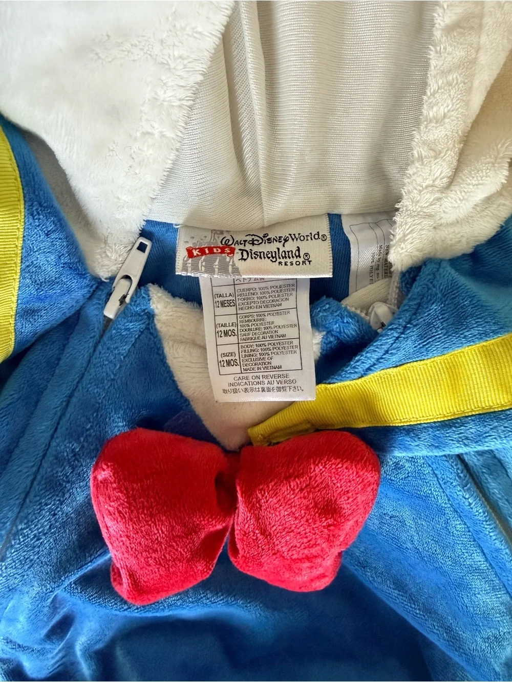 Disney Parks  Donald Duck Prestige Costume Infant Sz 12 months  Halloween Plush